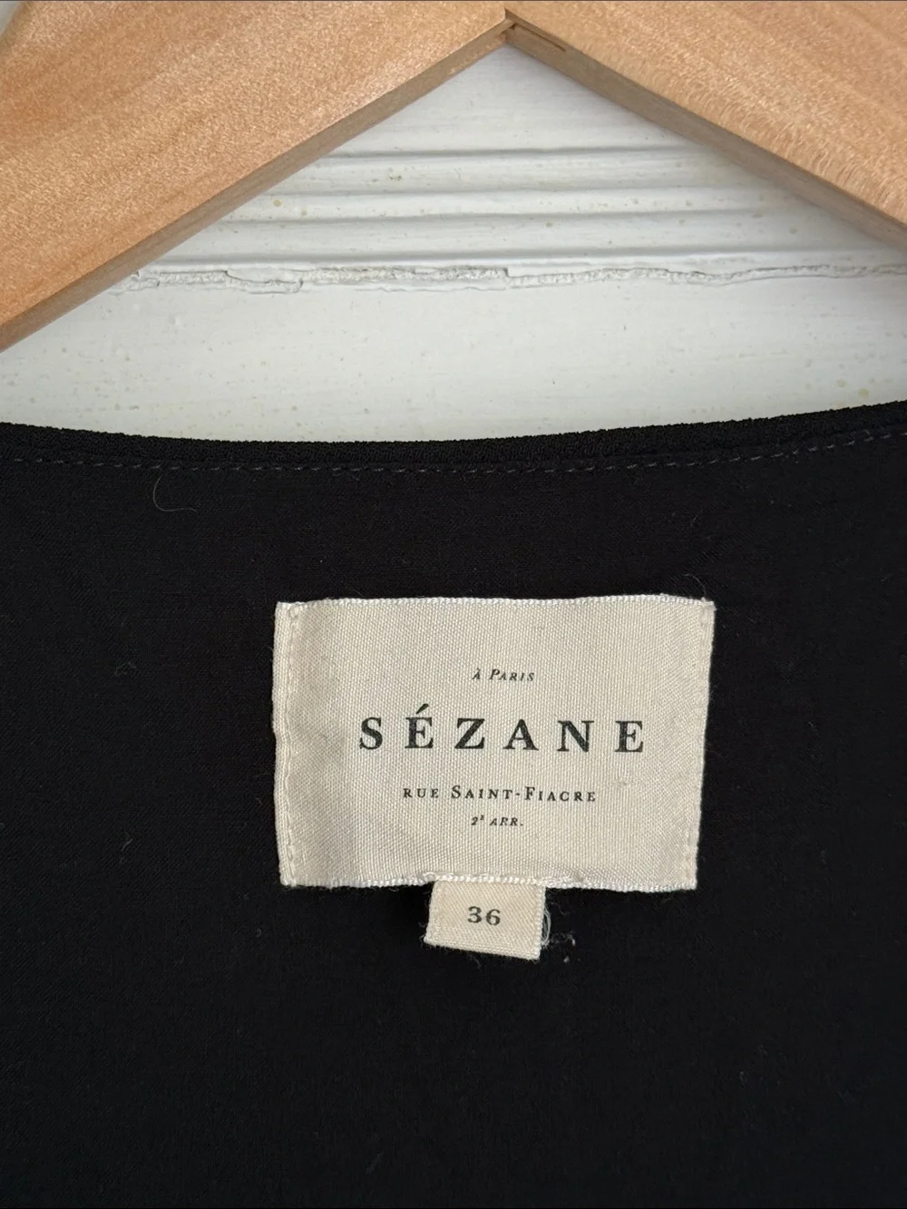 Sezane Black Button-Front Mini Dress - Picture 4 of 5